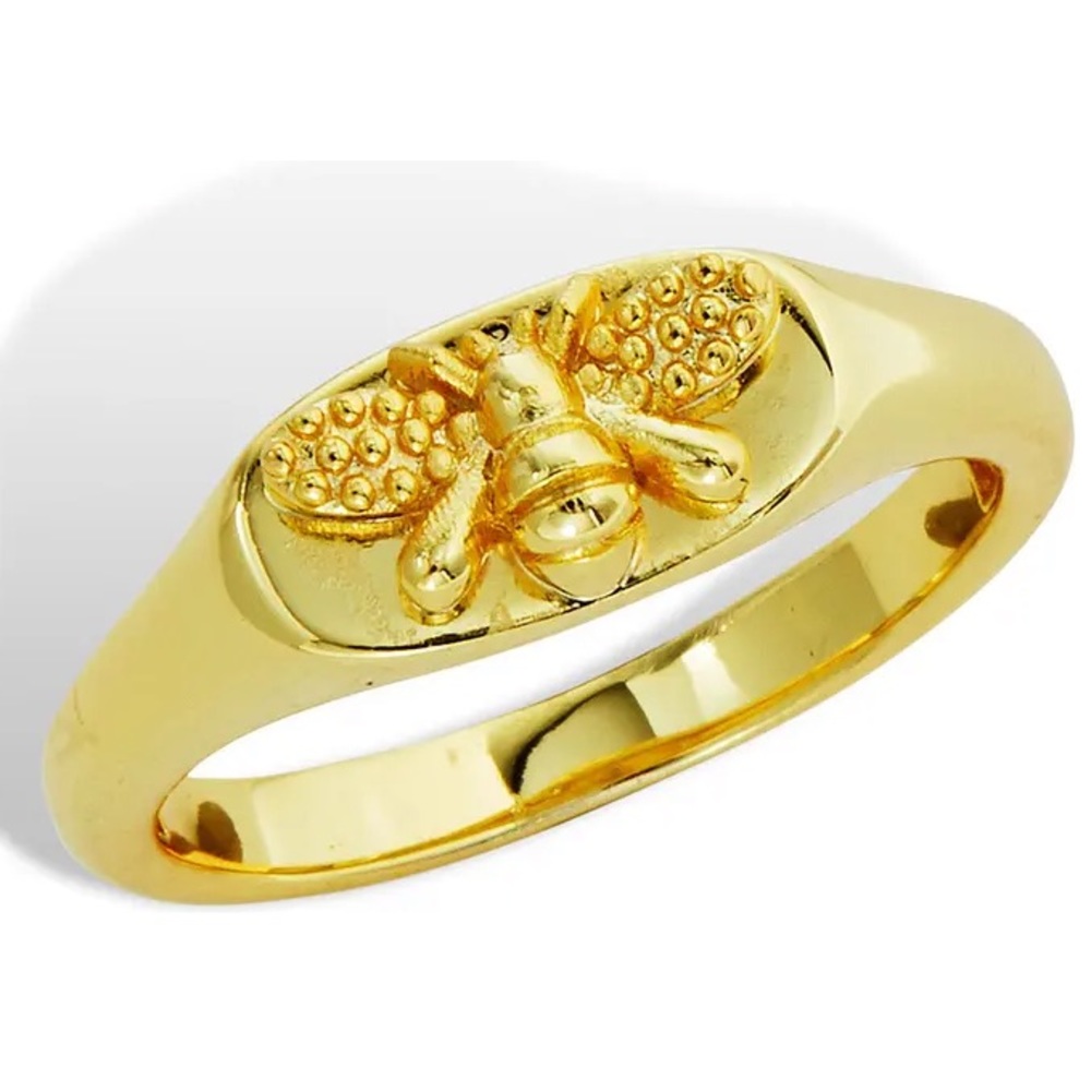 NWOT 14K Gold Plated Bee Signet Ring - SAVVY CIE JEWELS